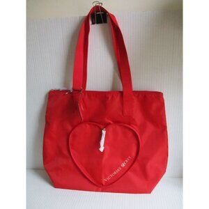*Victoria 's Secret Red Nylon 'Packable Heart' Tote - NWT